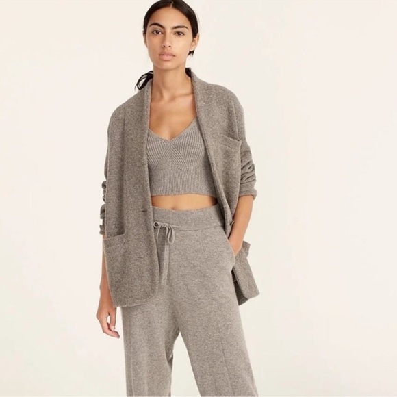 J. Crew Jackets & Blazers - J. Crew Cocoon Knit Sweater Blazer Button Heather Graphite Gray Grey Medium M